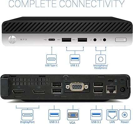 HP MP9 G4 Retail System Mini Desktop PC (Intel i3-8100T, 128GB SSD & 8GB RAM)