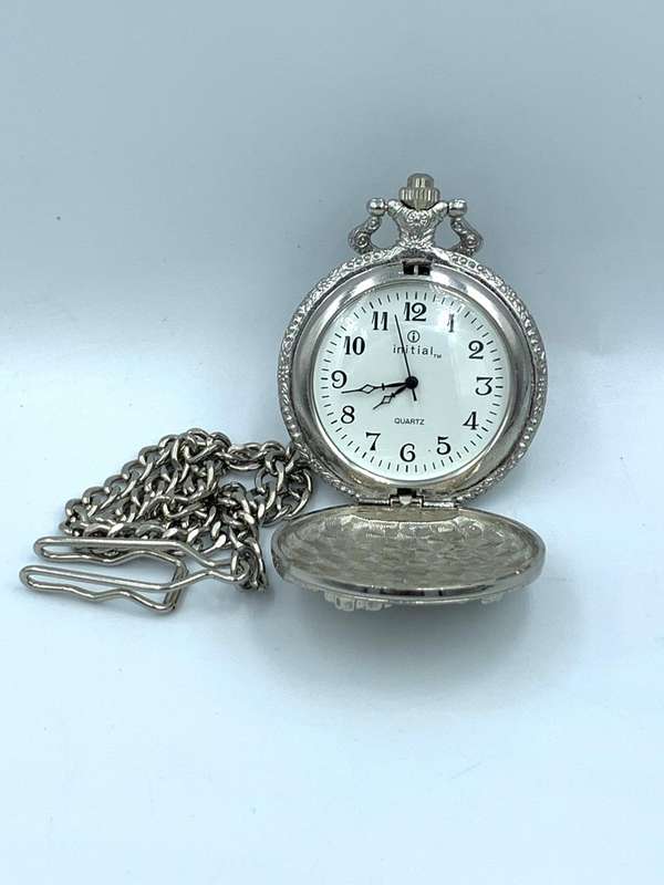 Initial Silver Pocket Watch