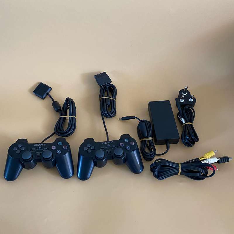 PS2 2 Slim Console (8MB Memory Card, 2x Controllers & 1x Games) Black