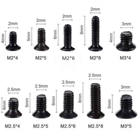 Tool DIY Zinc Plated Carbon Steel Flat Head Machine Computer Screw 500 Pieces