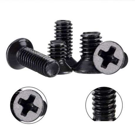 Tool DIY Zinc Plated Carbon Steel Flat Head Machine Computer Screw 500 Pieces