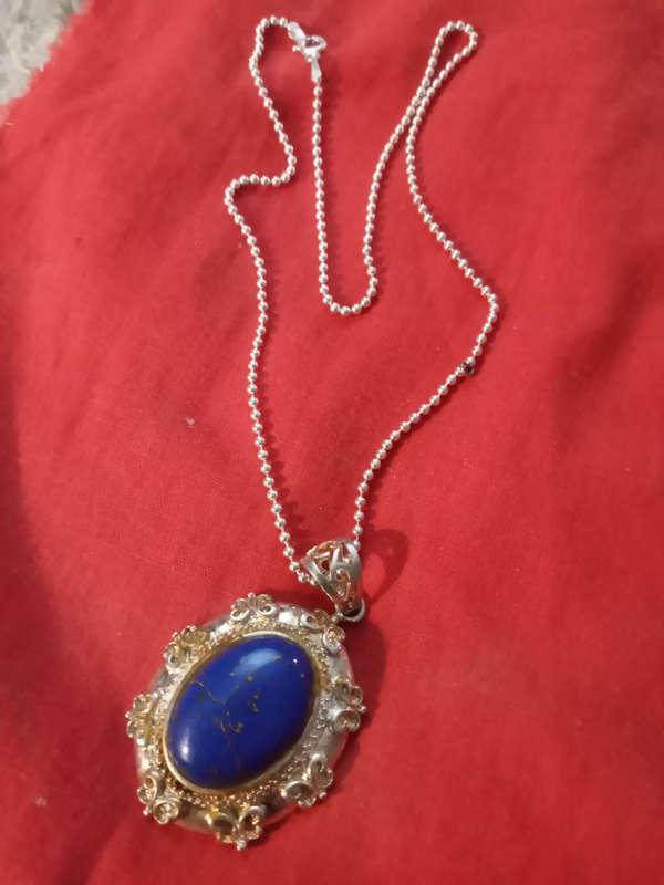 Sterling silver lapis lazuli necklace