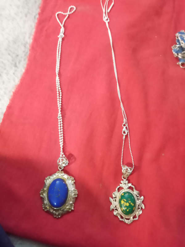 Lapis lazuli with sterling silver chain