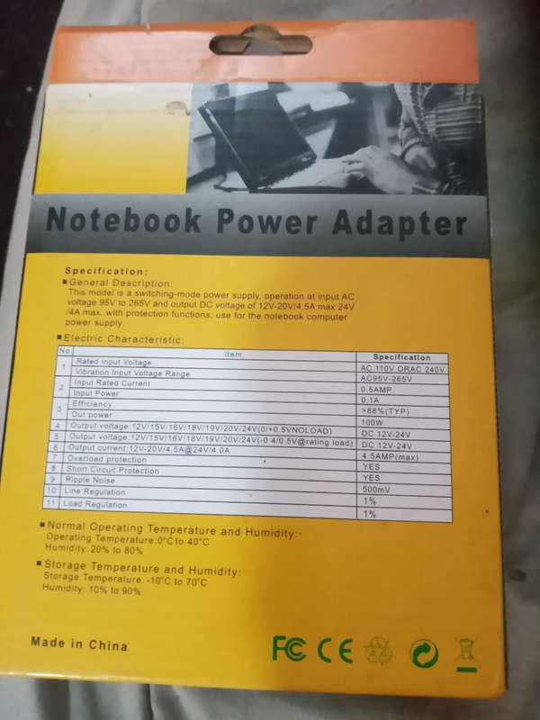 Notebook power adapter