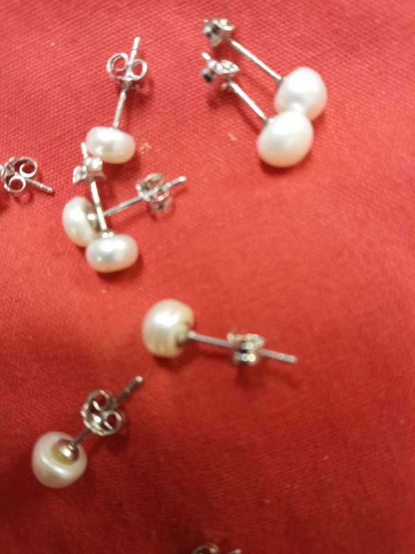 Pearl stud earrings