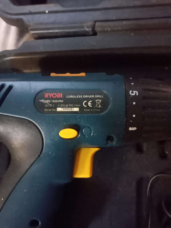 Ryobi cbd 1826 vrk cordless drill + 2 more