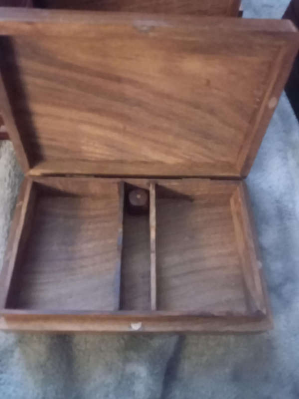 Brass inlaid wooden boxes