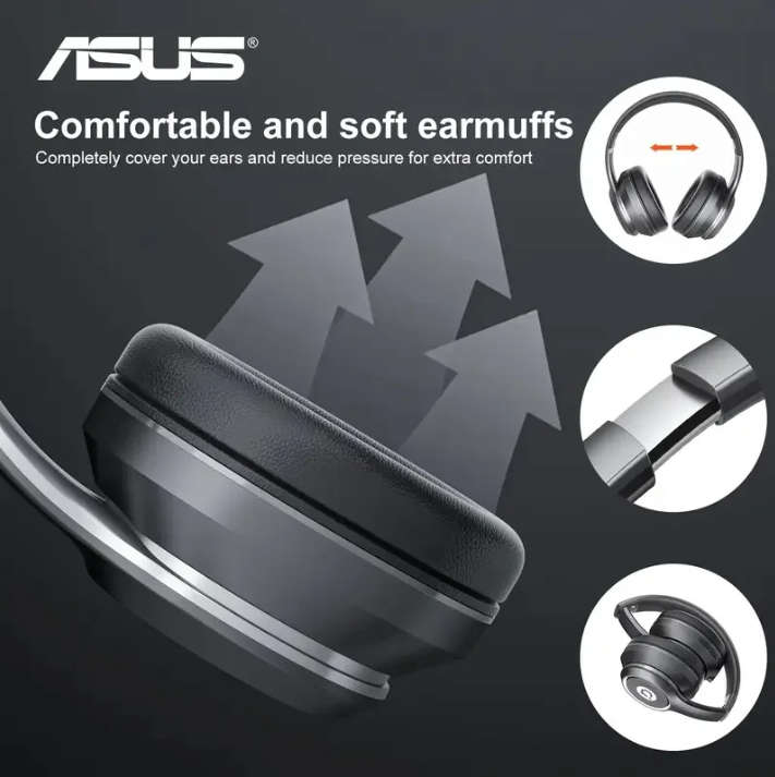 ASUS adol AS-D96 Wireless Headphones Sound Isolation Phone Calls On-Body Remote