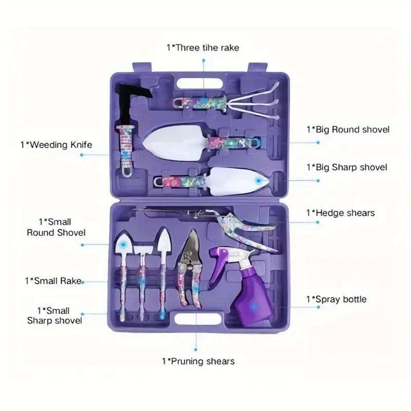 Purple 10pcs GARDENING TOOLS  YJ343