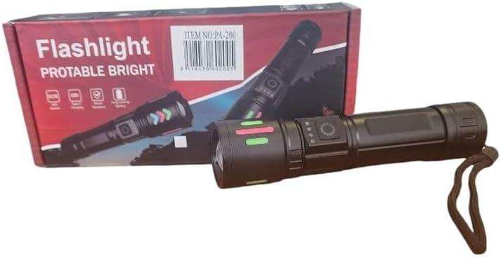 2000 Lumens LED Flashlight - Super Bright Light Camping Torch PA200