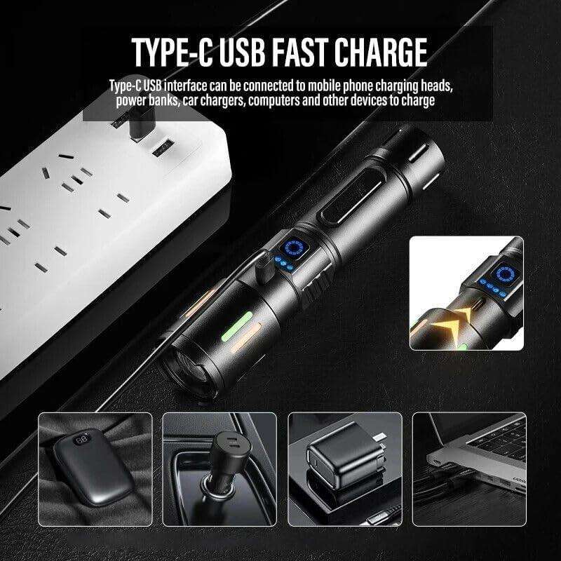2000 Lumens LED Flashlight - Super Bright Light Camping Torch PA200