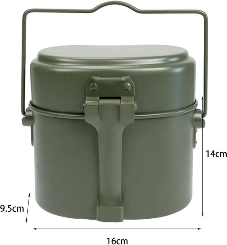 3 pcs Aluminum Portable Outdoor Camping Canteen Lunch Box & Cookware