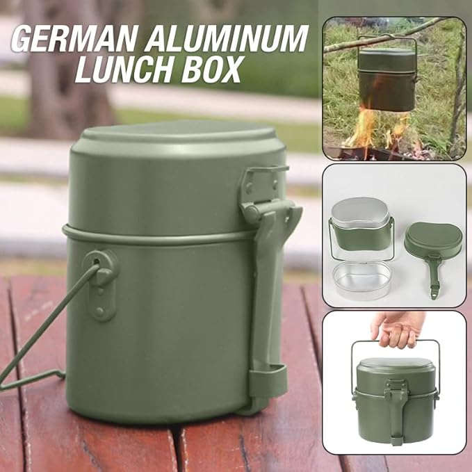 3 pcs Aluminum Portable Outdoor Camping Canteen Lunch Box & Cookware