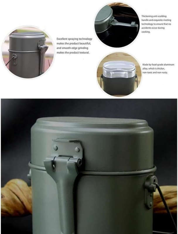 3 pcs Aluminum Portable Outdoor Camping Canteen Lunch Box & Cookware