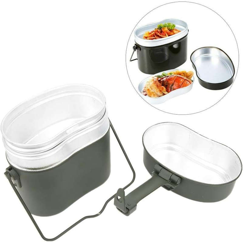 3 pcs Aluminum Portable Outdoor Camping Canteen Lunch Box & Cookware