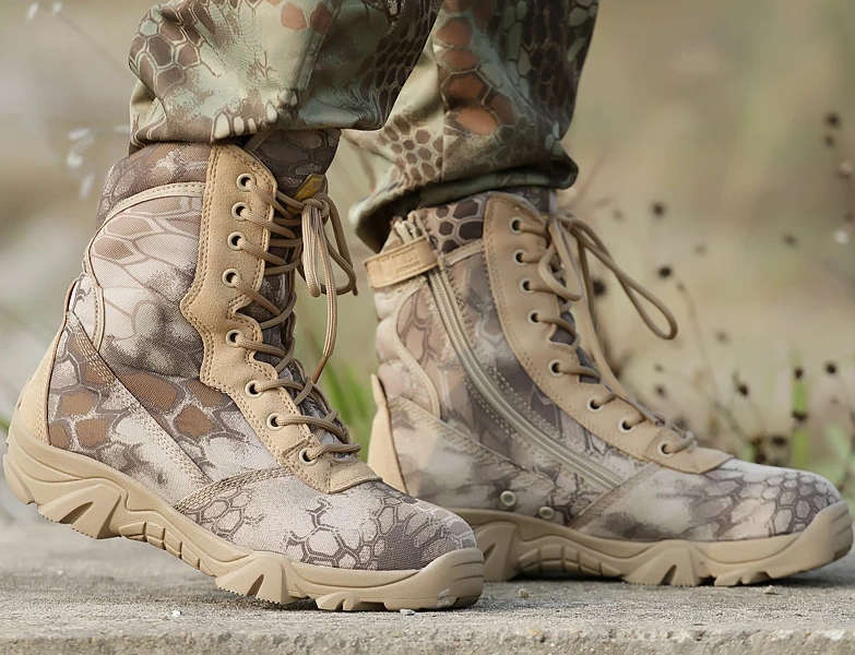 Camo Airsoft Boots (Side UnderZip)
