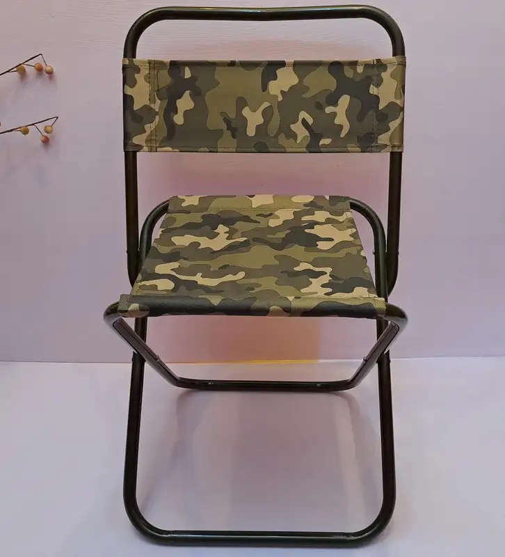 Bush Baby Camping Stool With Back Camouflage Green