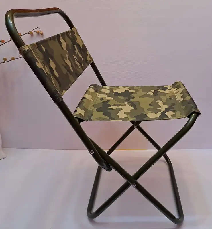 Bush Baby Camping Stool With Back Camouflage Green