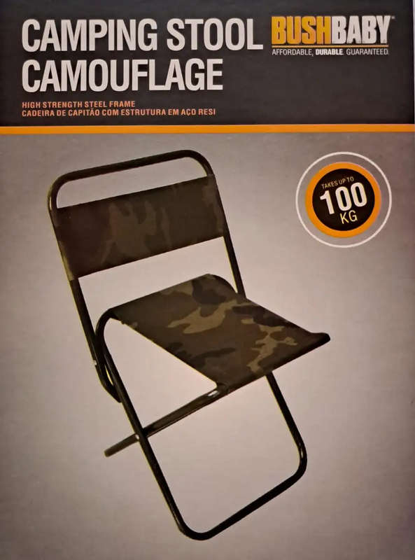 Bush Baby Camping Stool With Back Camouflage Green