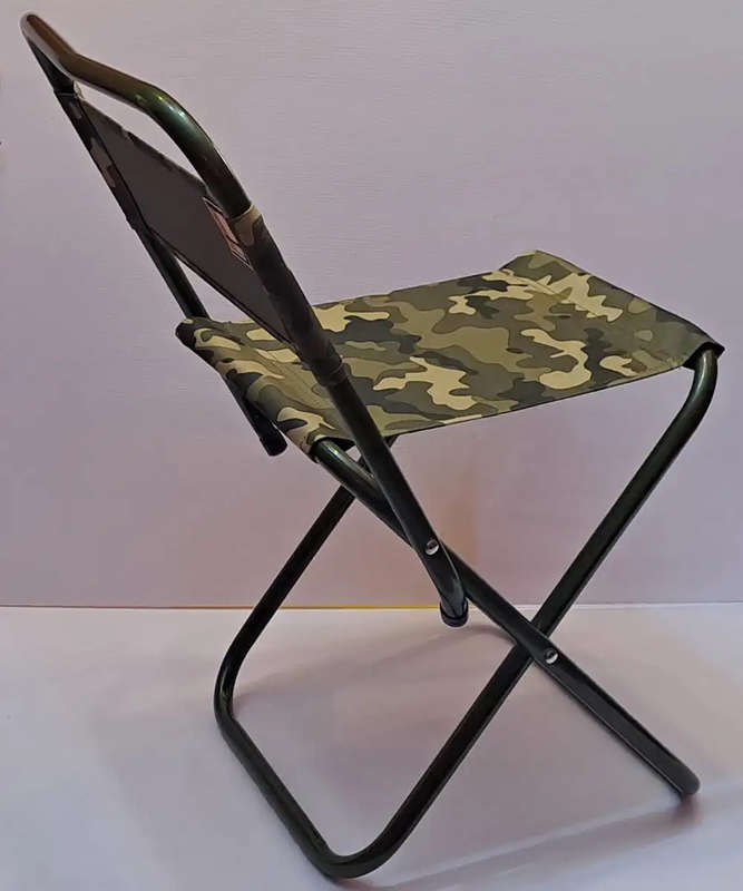 Bush Baby Camping Stool With Back Camouflage Green
