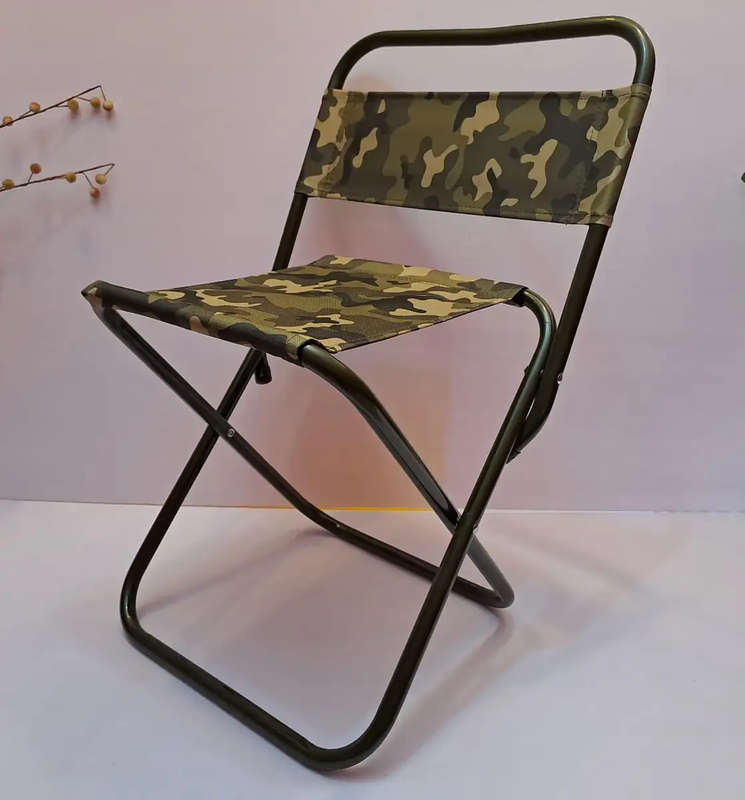 Bush Baby Camping Stool With Back Camouflage Green