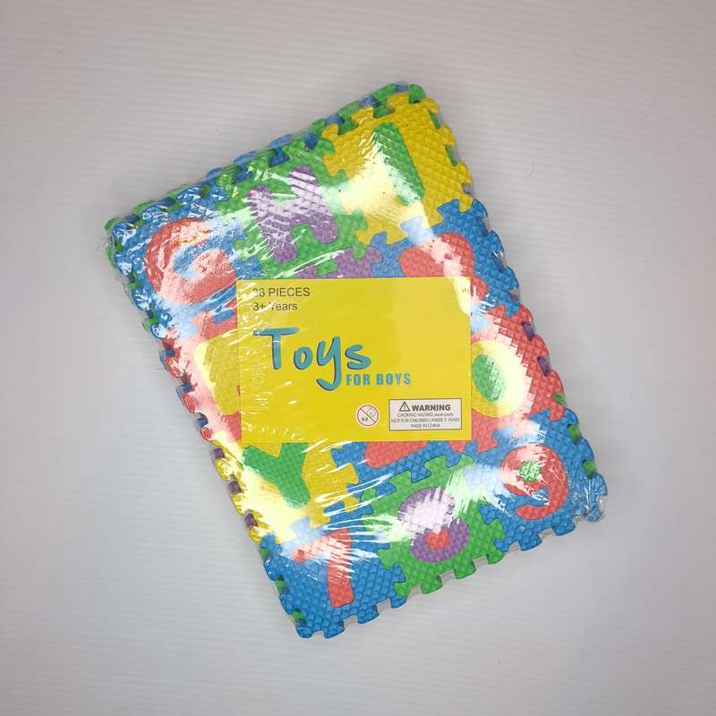 Kids Mini "Toys for Boys" 3D Puzzle Building Blocks - Letters & Numbers (36 Piece) 3+ years