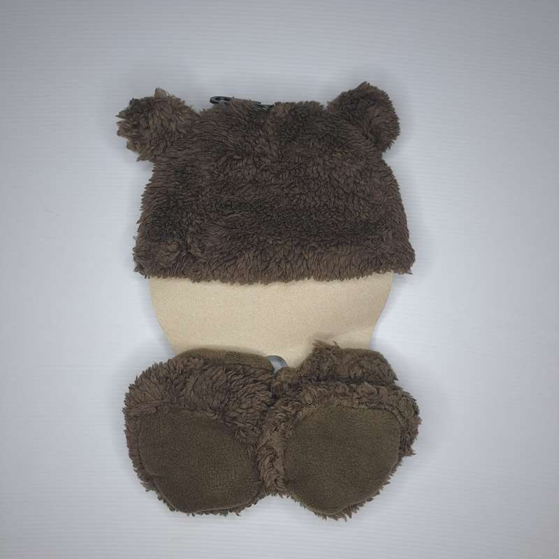 Brown Bear Beanie & Mittens - up to 3kg