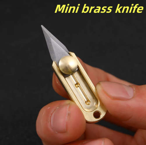 Mini Self Defense Keyring Knife - Gold