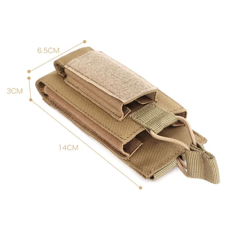 Tactical Molle Single Magazine Pouch 2 Layer 5.56 9mm Cartridge Hostler Bags