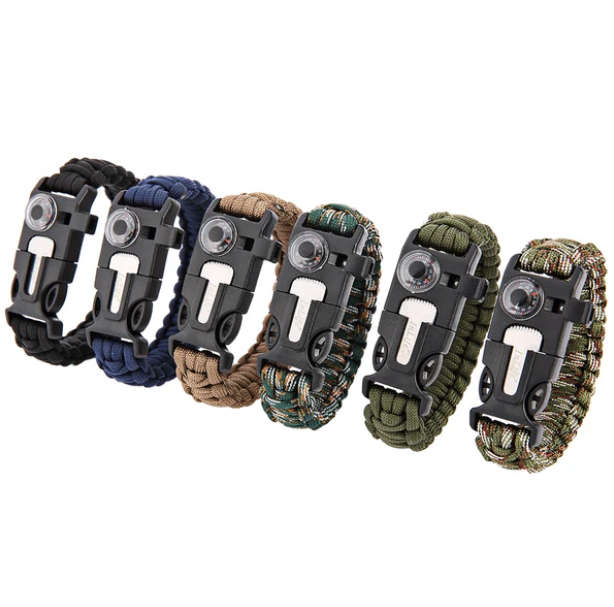 Paracord Survival Flint & Steel  5 in 1 Armband