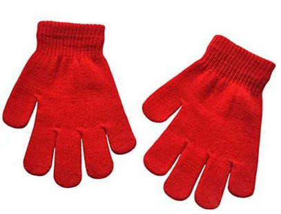 Knitted Kids Handcloves -  For Boys or Girls - Red