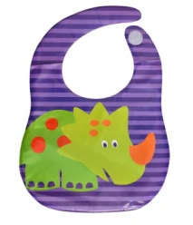 Waterproof Washable Plastic Printed Baby Bib