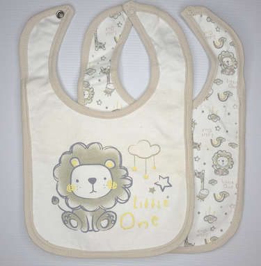 Ackermans Baby 100% Cotton Bibs -  Single lining - 2 pack