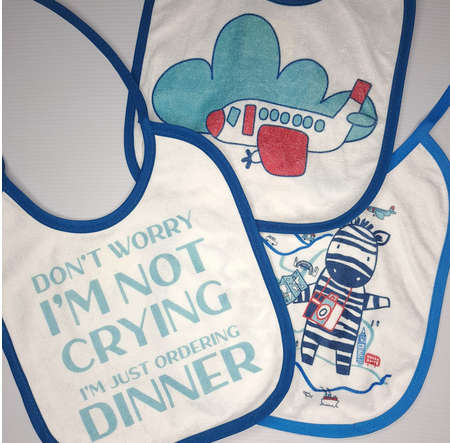 Baby Bibs -  Single lining - 3 pack