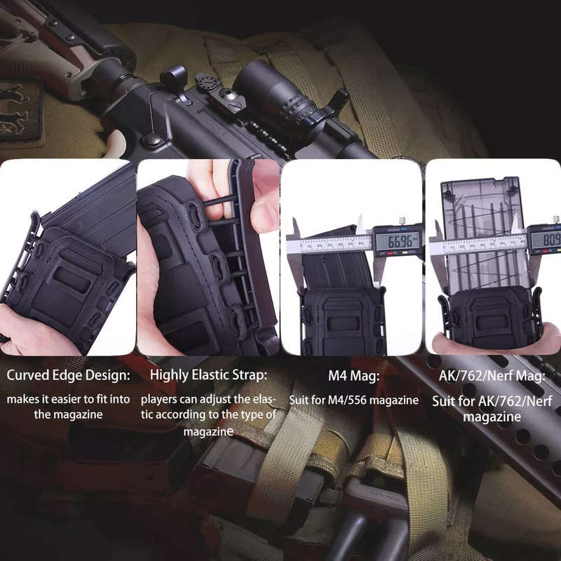 Adjustable Hunting Pouches Tactical Molle Single Rifle Mag Pouch suit for 5.56mm/7.62mm