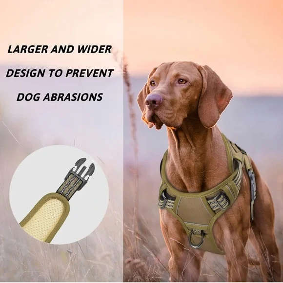 Tactical Dog Harness with Velcro - Khaki