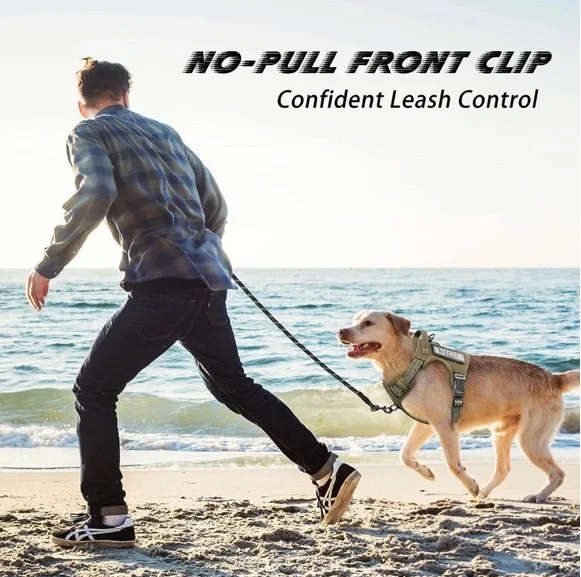 Tactical Dog Harness with Velcro - Khaki