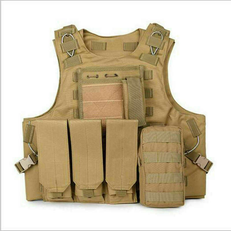 Tactical Vest Adjustable Military Molle Assault Combat Gear Swat Plate Carrier