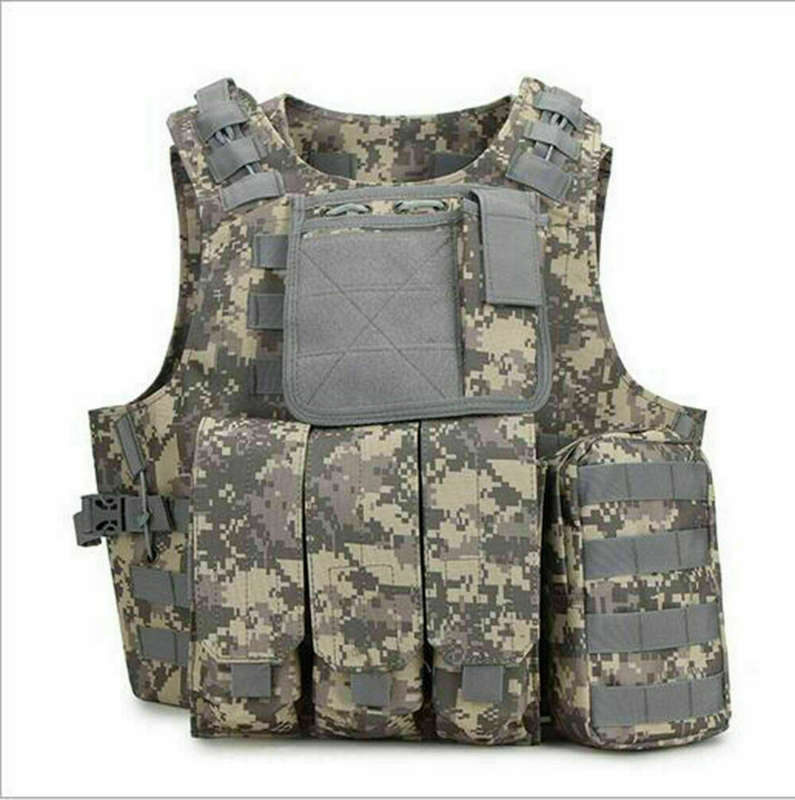 Tactical Vest Adjustable Military Molle Assault Combat Gear Swat Plate Carrier
