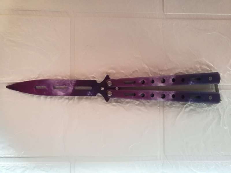Pink  Purple Butterfly Ladies Knife
