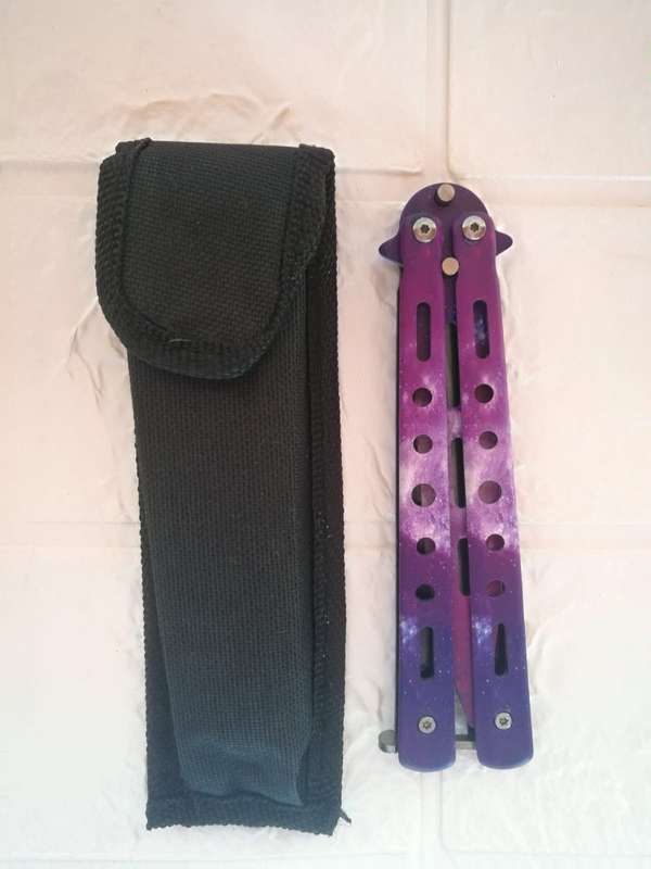 Pink  Purple Butterfly Ladies Knife