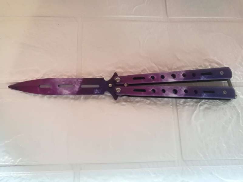Pink  Purple Butterfly Ladies Knife