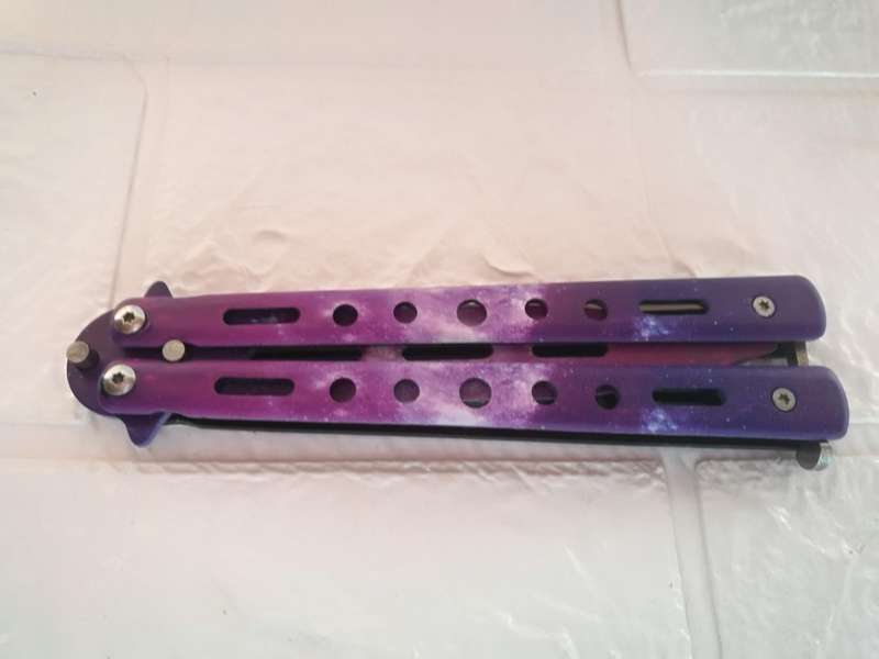 Pink  Purple Butterfly Ladies Knife
