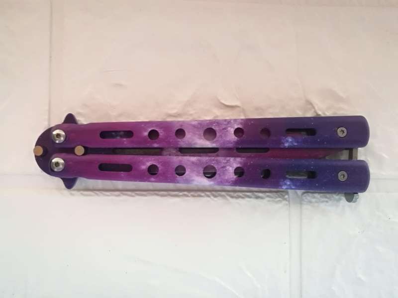 Pink  Purple Butterfly Ladies Knife