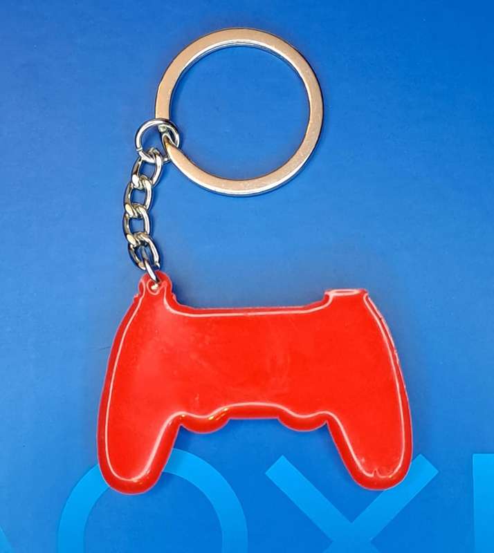 Gaming Red Rubber PS Controller Keyring