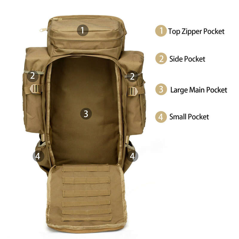 70L Military Outdoor Sports Hiking Camping Hunting Travel Tactical Rifle Backpack
