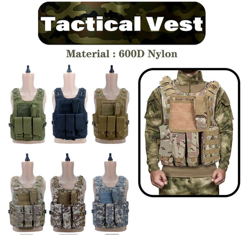 Tactical Vest Adjustable Military Molle Assault Combat Gear Swat Plate Carrier
