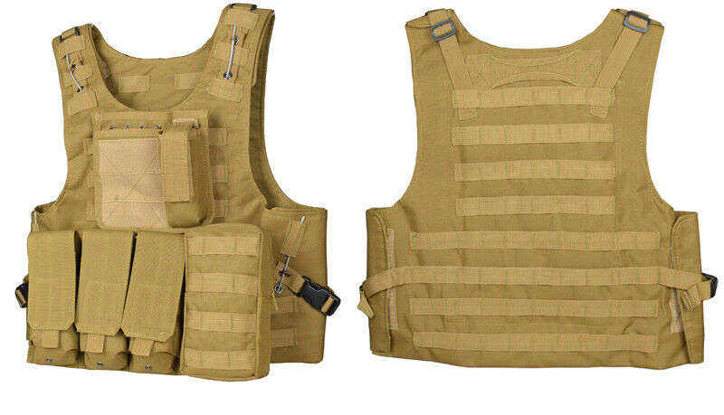 Tactical Vest Adjustable Military Molle Assault Combat Gear Swat Plate Carrier