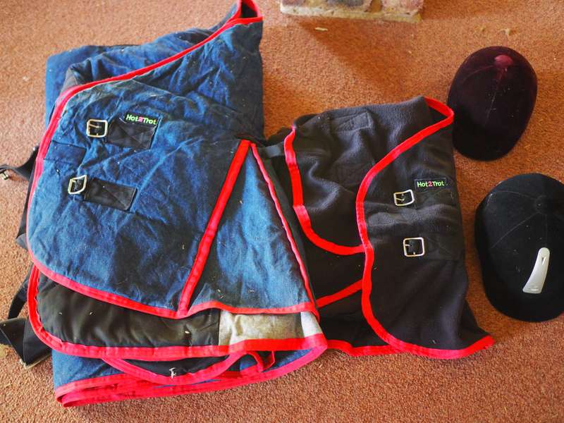 Horse blanket & helmets