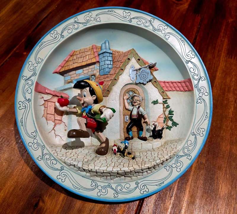 Disney Pinocchio 1940 Animated Classics 3D Plate - Rare